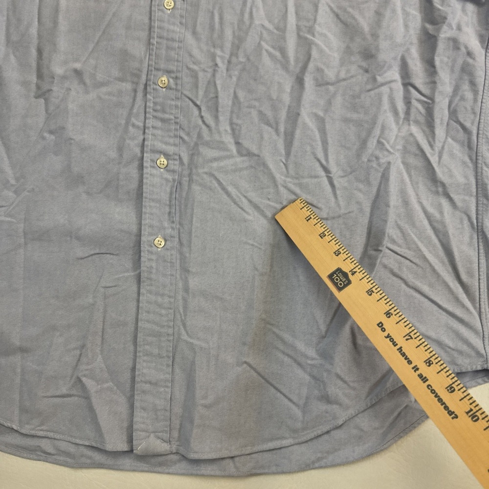 Ralph Lauren Yarmouth Dress Shirt Adult 17.5 36 Blue Button Down Flesh Pony Logo - Picture 5 of 9